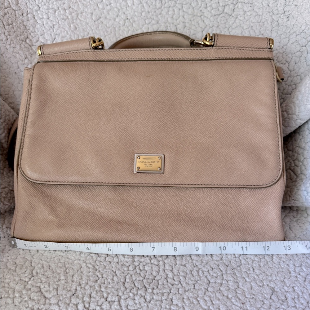Dolce & Gabbana Light Pink Blush Soft Leather Large Miss Sicily Top Handle Bag - Picture 15 of 17